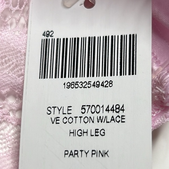SOMA Vanishing Edge Cotton Modal‎ W/Lace High Leg Briefs Panty in Party Pink XL - Picture 8 of 15